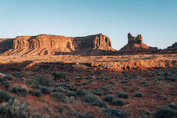 Monument Valley sunset in the Desert of Arizona USA