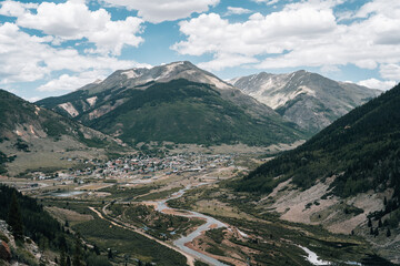 Fototapeta premium View of the city of Silverton in the Rocky mountains Colorado