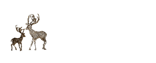 Christmas new year abstract 3d low poly deer card