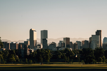 View over the City of Denver from the City Park