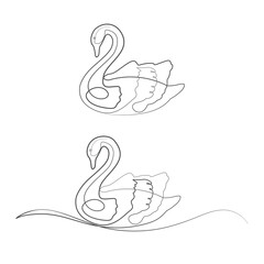 The swan one continuous line art drawing minimalist artwork. 