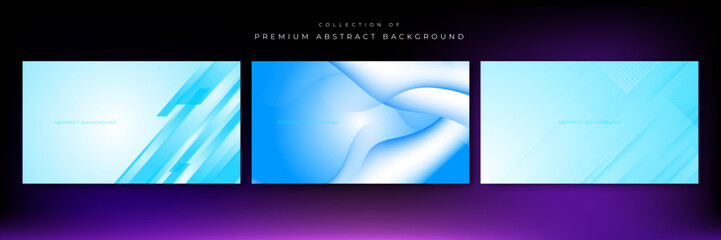 Naklejka premium Abstract design with blue geometric background. Blue minimal simple presentation background. Vector abstract graphic design banner pattern background template.