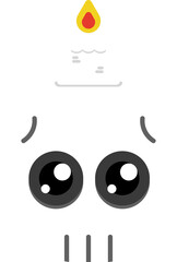 Cute skull cartoon flat design elements.