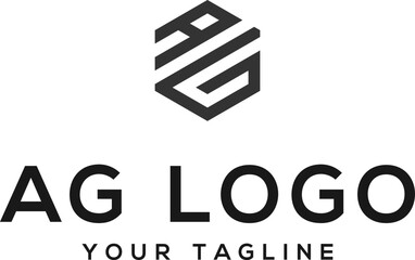 AG A G Letter Logo Design vector