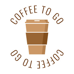 coffee to go. cup of coffee on a white background. hot coffee cup icon. Logo design vector template Negative space style. Hot drinks Cafe Logotype concept icon.
