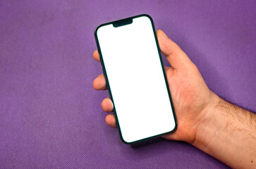 hand holding mobile phone