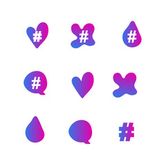 Fototapeta premium social media hashtag symbol vector set