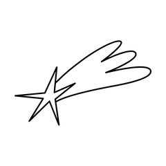 Obraz premium Vector doodle illustration of , a shooting star, Christmas and New Year vector clipart