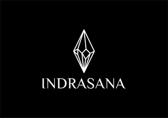 abstract jewel gem line icon, jewelry business company logo designs