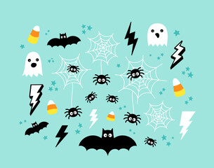 cute set of Halloween icons