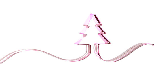 Minimalistic style christmas tree 3d