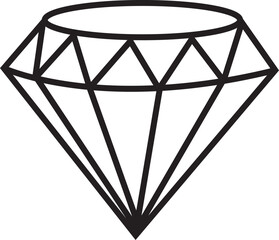Diamond in a flat abstract style, black diamond linear outline sign. Vector icon diamond logo design - 541235911