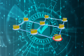 3d illustration of Data sharing concept