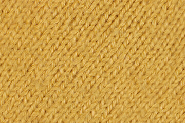 Yellow knitted fabric texture background