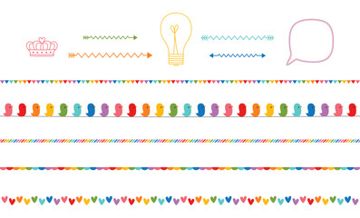 rainbow arrows and borders set