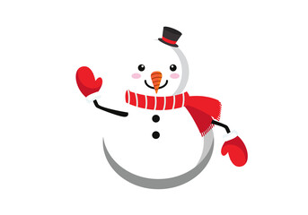 snowman with red hat and scarf