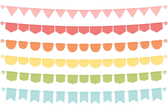 set of colorful pennant banners