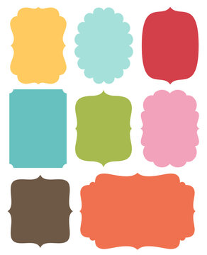 Colorful labels and frames for planners notebooks