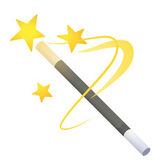 Magic Wand vector emoji sign. Isolated wand with sparkles
