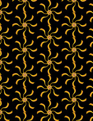 Octopus entangling blending golden lines pattern design vector