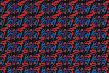 colorful dynamic abstract curve shape seamless pattern design template in black background.