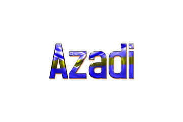 Azadi Text Design Illustration. Copy Space for logo. Use for post card and social media post