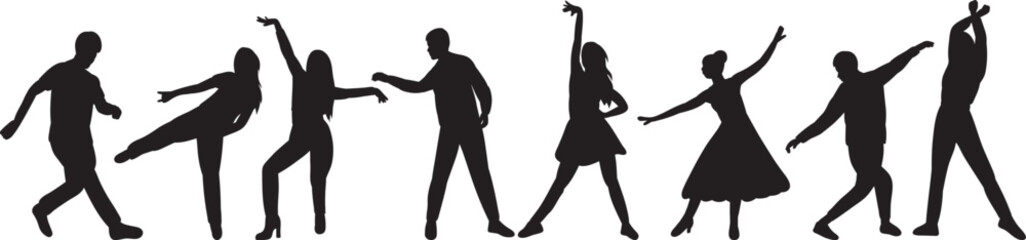 dancing people, dance silhouette design