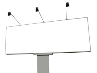 Blank billboard on transparent background