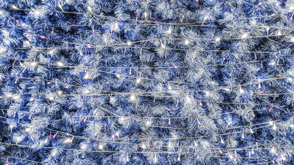 Xmas and happy new year background, christmas tree decorated with twinkling light.garland...