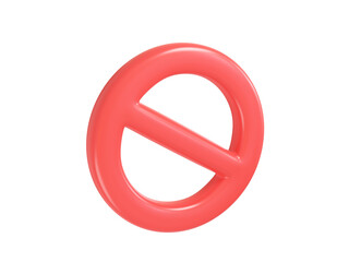 3d prohibition sign icon traffic accident prevention sign