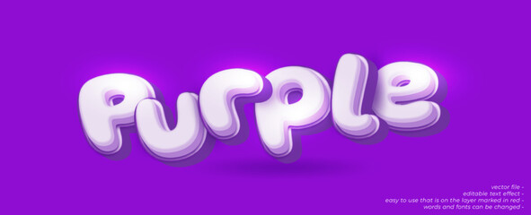 Purple custom text with 3D style editable text effect