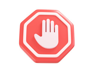 3d prohibition sign icon traffic accident prevention sign
