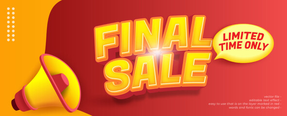 Sales background with gradient shapes with editable 3d text style