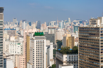 Fototapeta na wymiar Sao Paulo City Skyline With Endless Building View in the Horizon