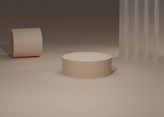 Product presentation. Abstract minimal scene with podium. Mock up, show cosmetic product display. 3d background products display a podium with a platform.