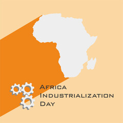 Vector Logo and icons of Africa industialization day celebration. flat design. flyer design.flat illustration graphic. can be use for background, copy space and wallpaper