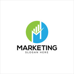 Modern Letter M Marketing Logo Design Template For Your Business