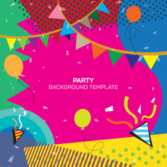 Abstract party vidvid colors background punchy vector design have blank space. Funny invitation card template.