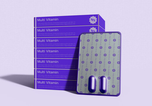 Medication Branding and Packaging Mockup