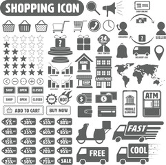 set of icons about shopping Vector formats are used for designing websites or applications. related to commodity trading
