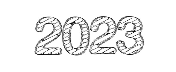 2023 bold letters 3d-illustration isolated