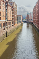 Naklejka premium The Brooksfleet in westerly direction in the Hafencity district of Hamburg