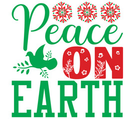 Peace on Earth, Christmas SVG Bundle, Christmas T-Shirt Bundle, Christmas SVG, SVG