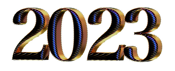 2023 bold letters 3d-illustration isolated