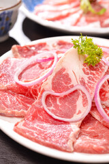 food ingredient - a plate of Beef flat piece