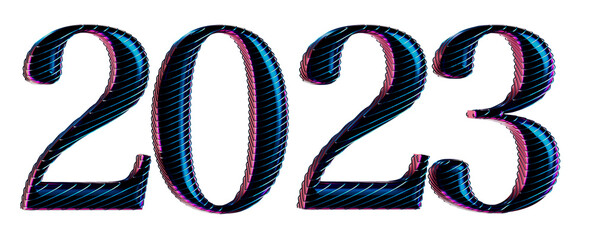 2023 bold letters 3d-illustration isolated