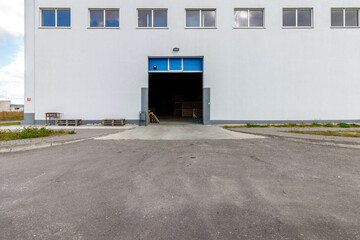 Naklejka premium View of the production building from the street
