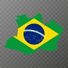 Fototapeta premium Amazonas Map, state of Brazil. Vector Illustration.