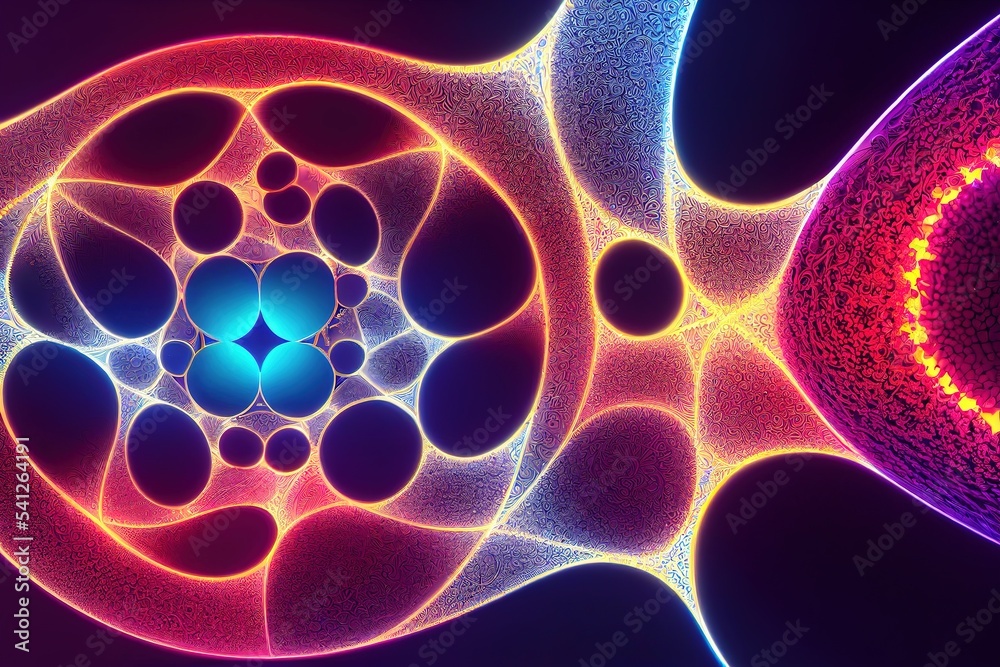 Aufkleber abstraction. technological background. connection structure. color interlacing effect. 3d rendering,