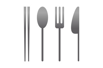 箸、スプーン、フォーク、ナイフのイラスト(png)